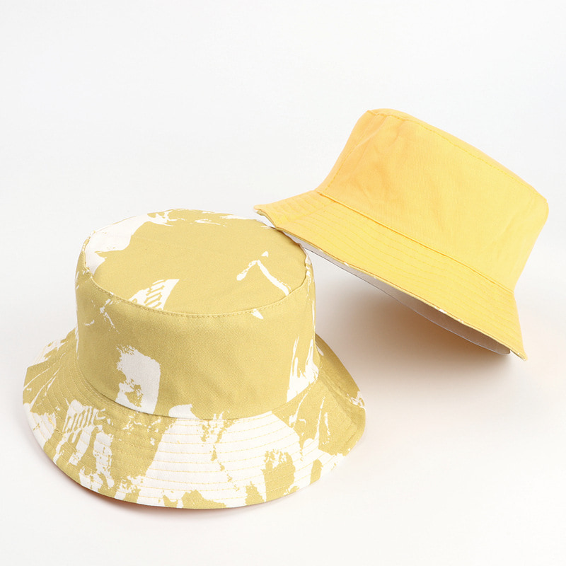 BK00007 Tie-dyed bomuldsbøttehat på begge sider
