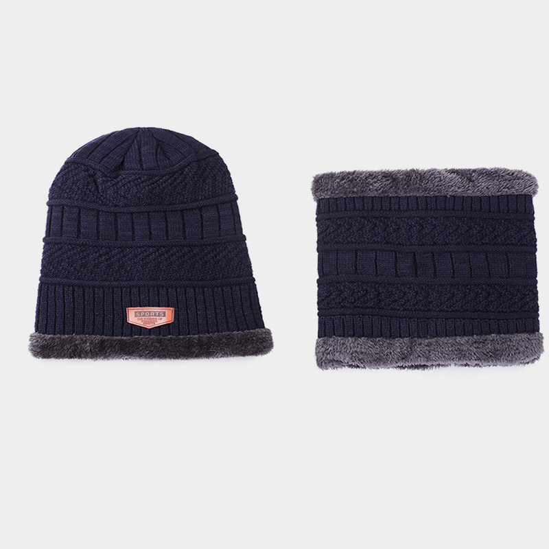 H00015 Forældre-barn-stil fleecestrikket hue