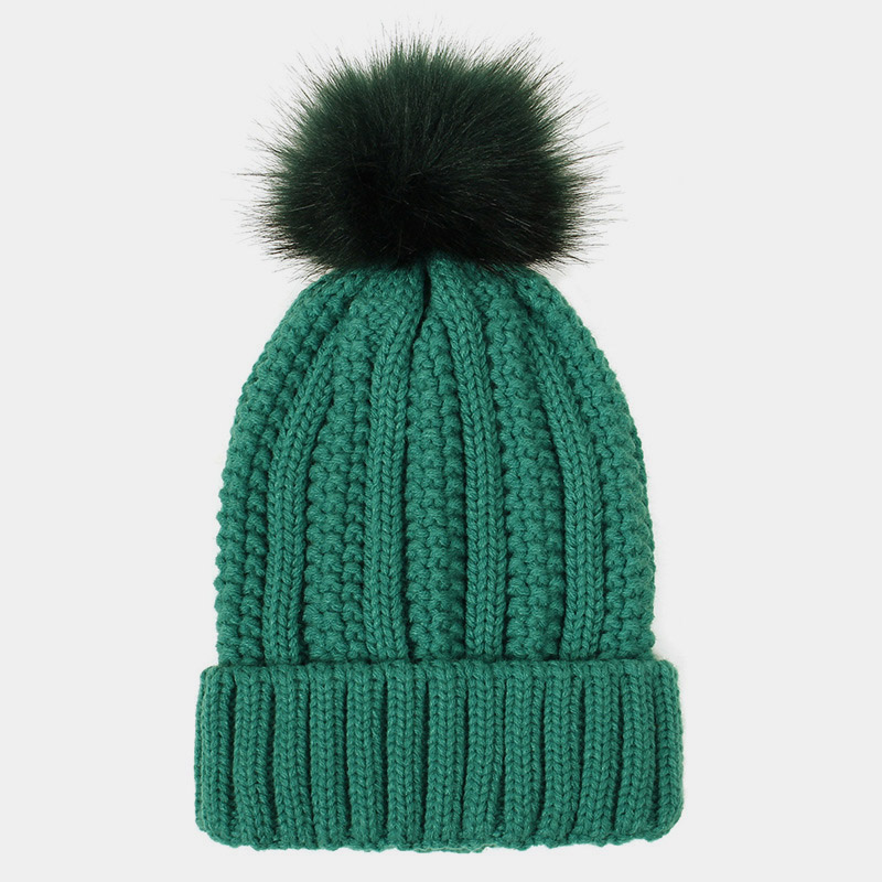 H00043 Twist Thread Winding Strikket Pompom Hat