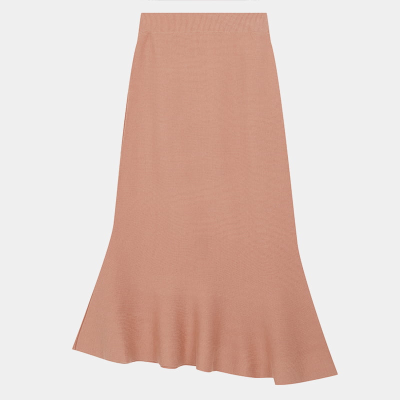 ML2235 Blød Elegant 100 % bomuld A-line Fishtail strikket nederdel