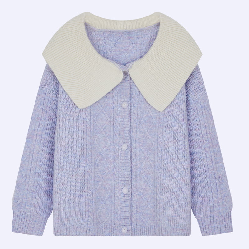 ML2205 fransk babykrave dame strikket cardiganfrakke