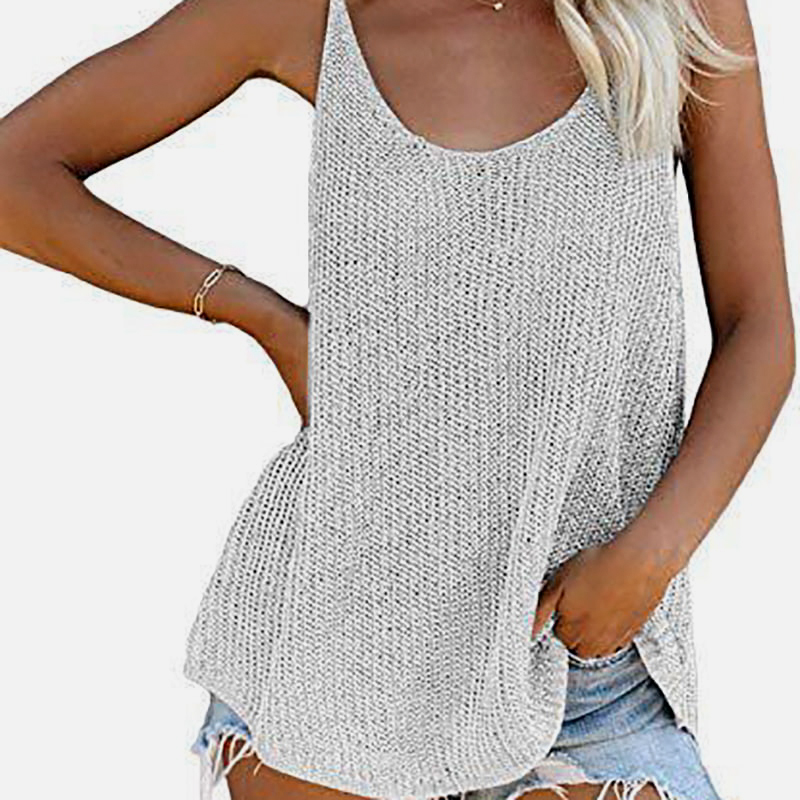SM-K0065 U-hals tynd og løs strikket vest